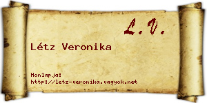 Létz Veronika névjegykártya