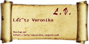 Létz Veronika névjegykártya